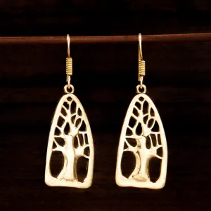 Tree Of Life Brass Earrings