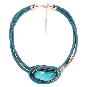 Trendy Resin Necklaces from Planderful Collection: Savanna Rhythms - Lightweight Aluminum Collar Editor's Pick !