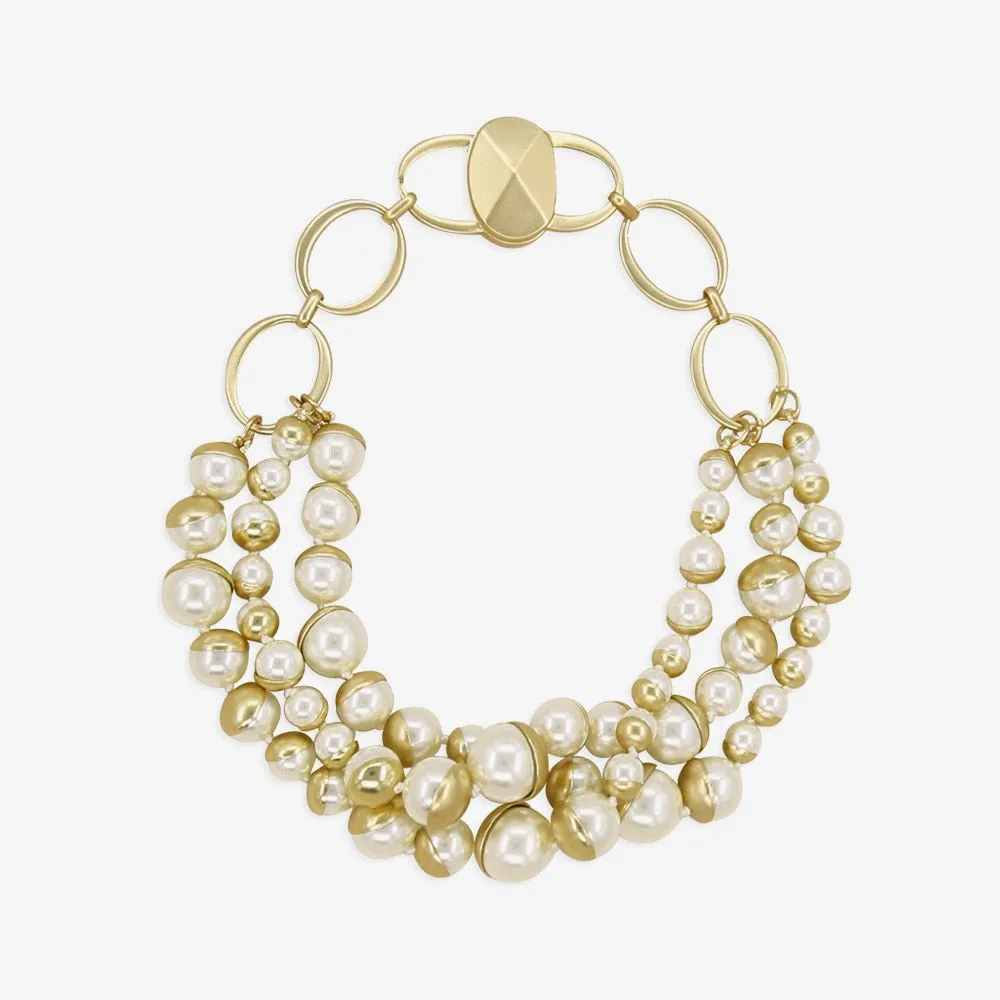 Trendy Vintage Chain  Choker Pearl Necklaces
