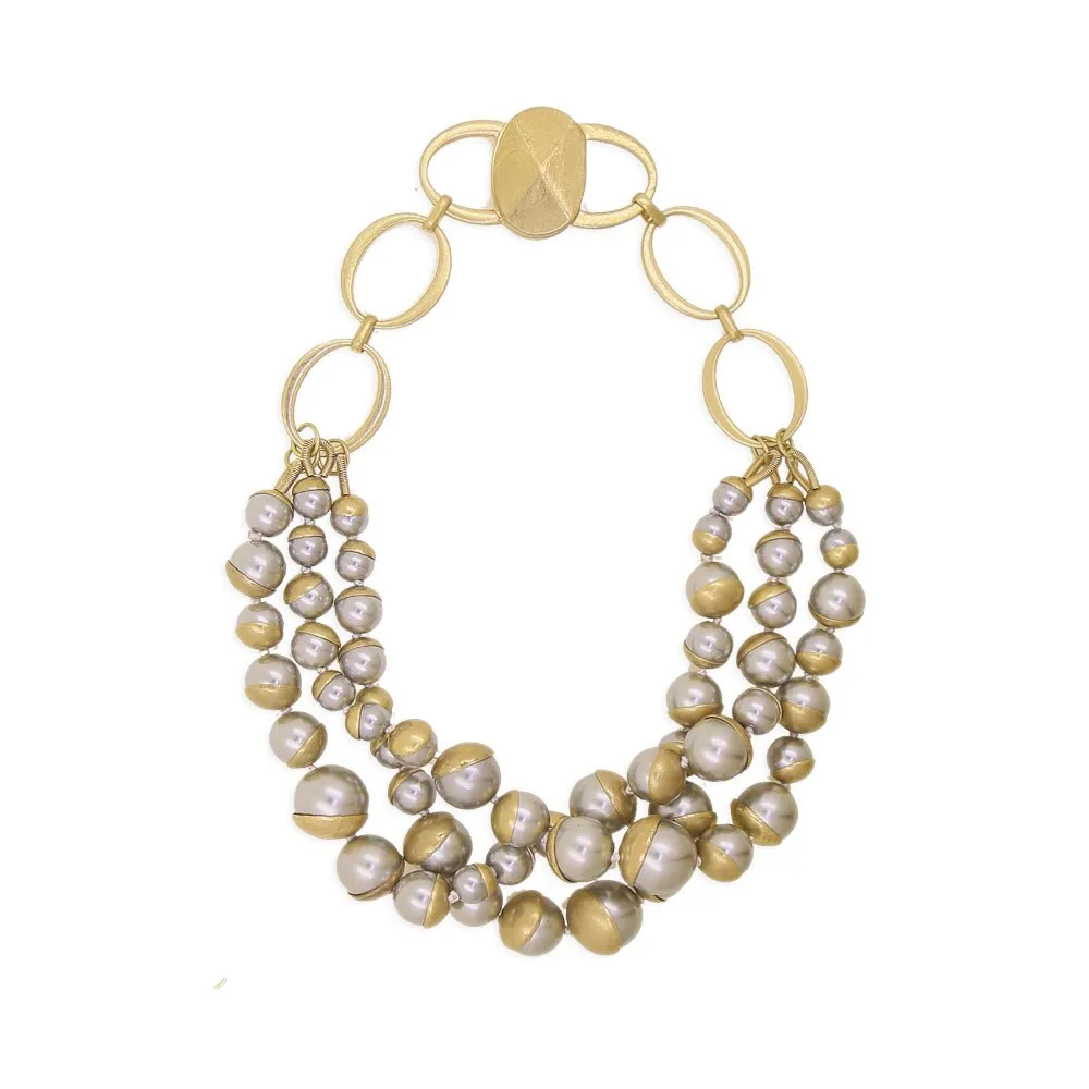 Trendy Vintage Chain  Choker Pearl Necklaces