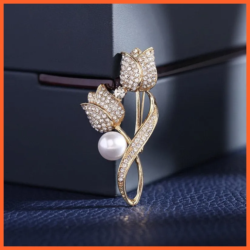 Tulip Rose Brooch For Women | Flower Brooch Pin