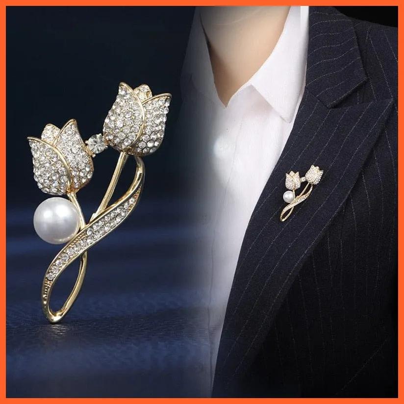 Tulip Rose Brooch For Women | Flower Brooch Pin