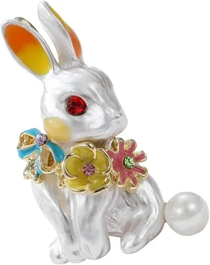 VANZACK Animal Brooch Pins Year Rabbit Lapel Pin Bunny Brooch Badge Adorable Jewelry