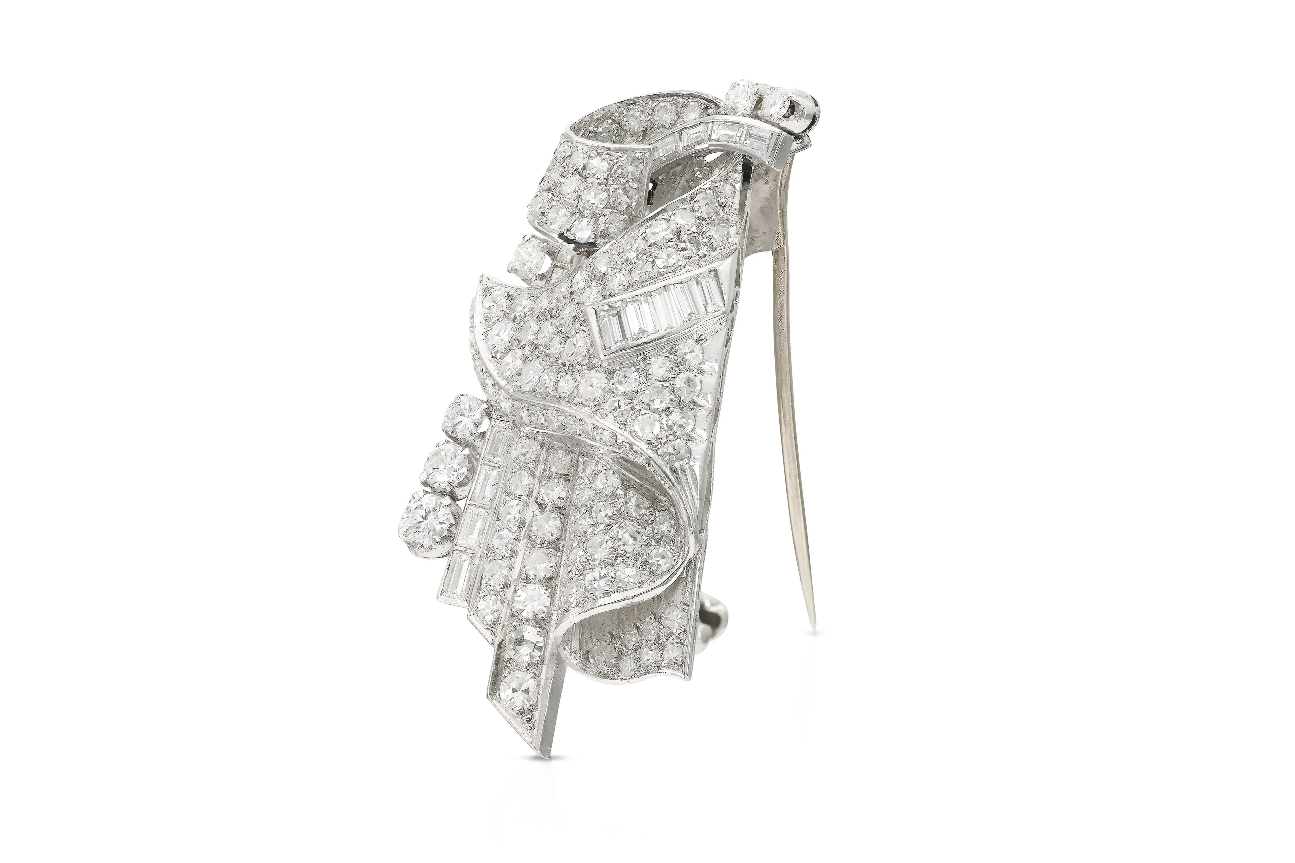 Vintage 1940s 5.00 Carat Diamond Brooch