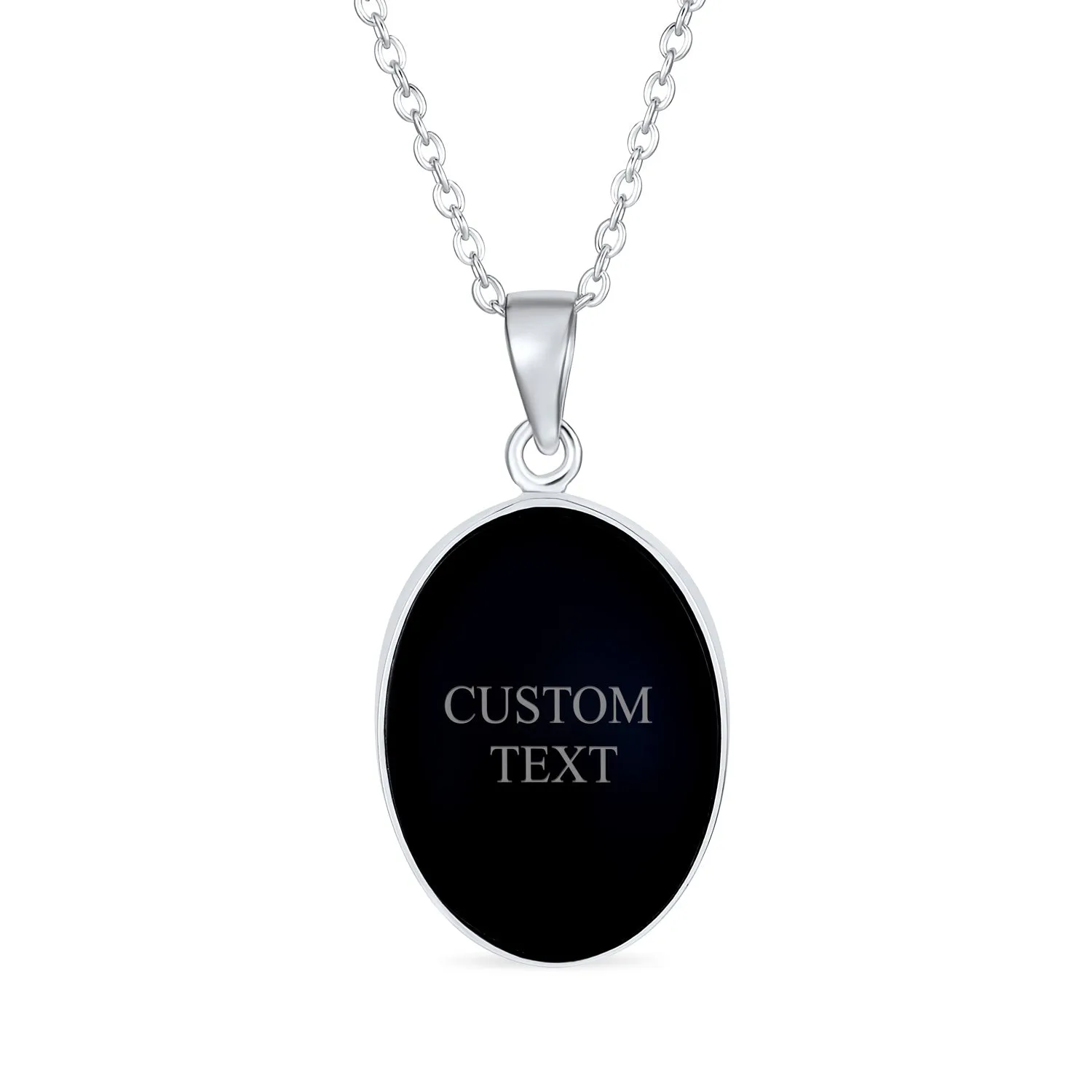 Vintage Antique Style Black Onyx Kitten Cameo Pendant Necklace in Silver