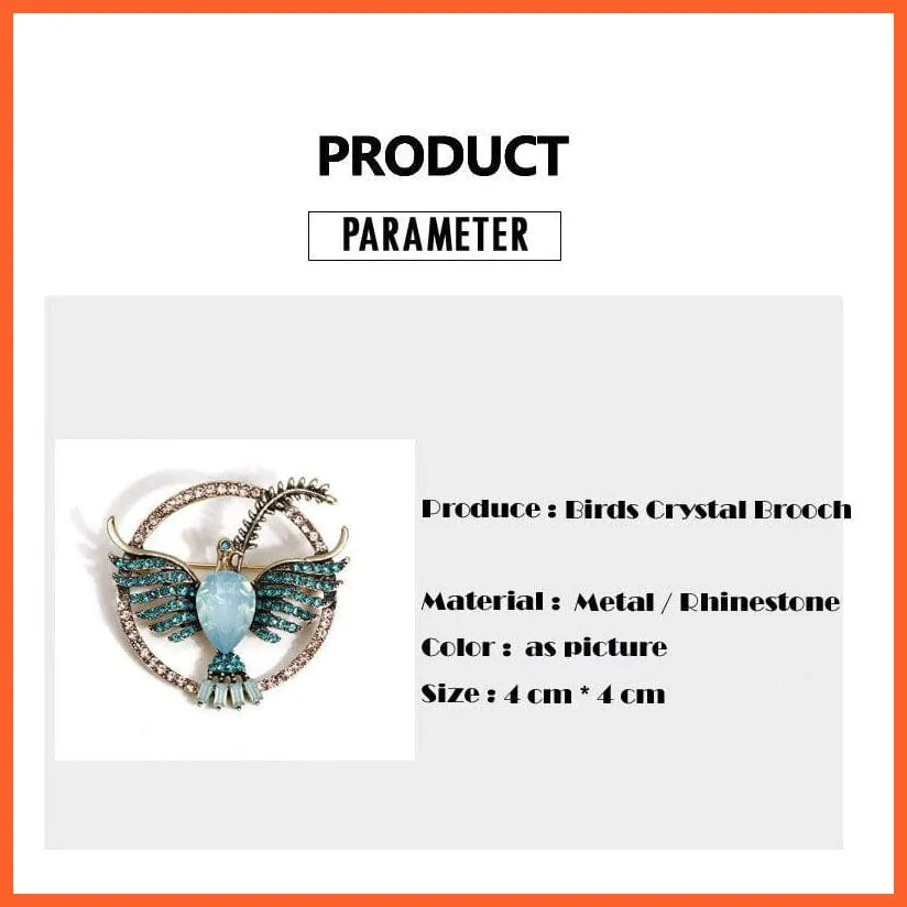 Vintage Peace Dove Brooch | Inlaid Rhinestone Glass Brooch