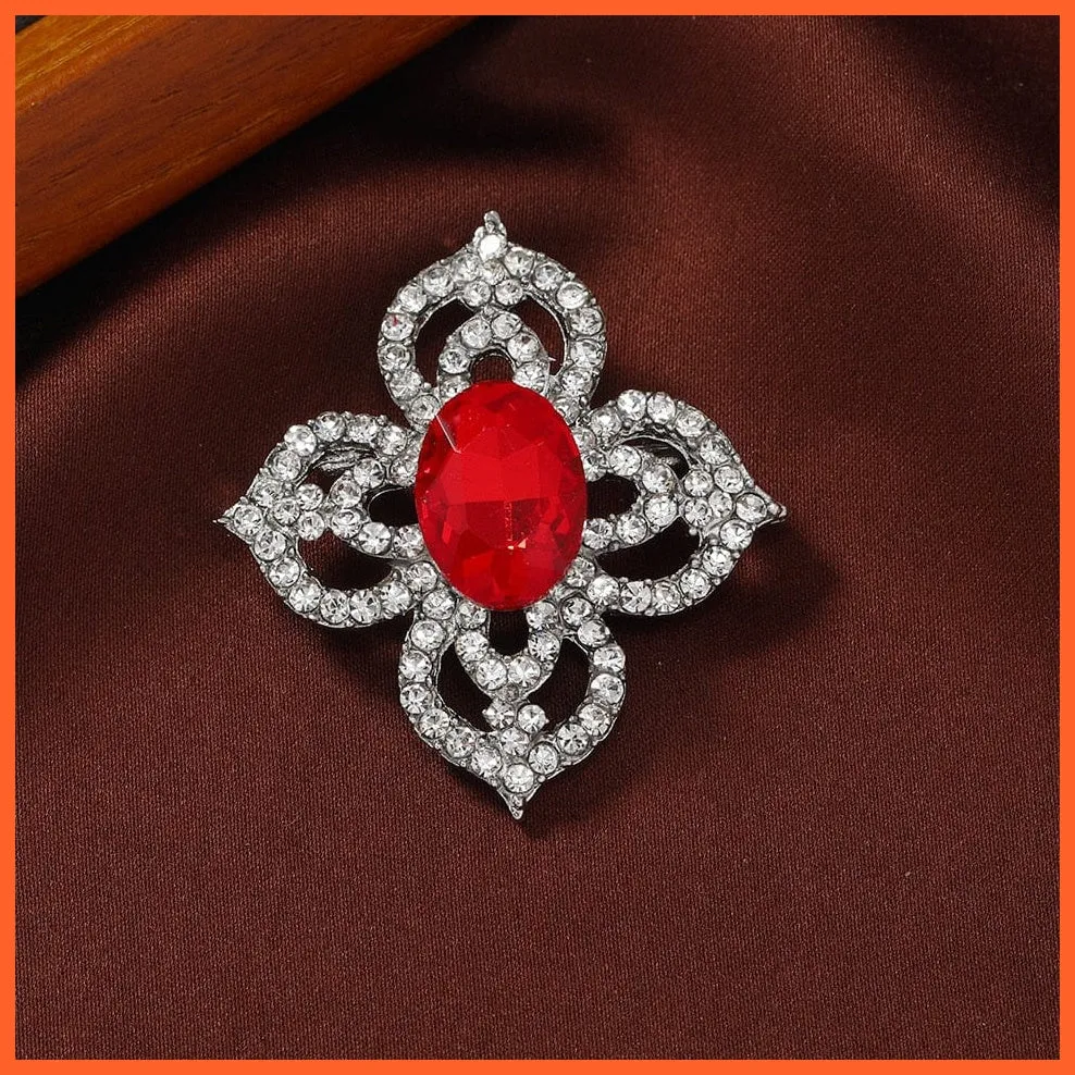 Vintage Royal Crystal Pendant Brooches Pins