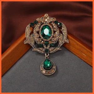 Vintage Royal Crystal Pendant Brooches Pins
