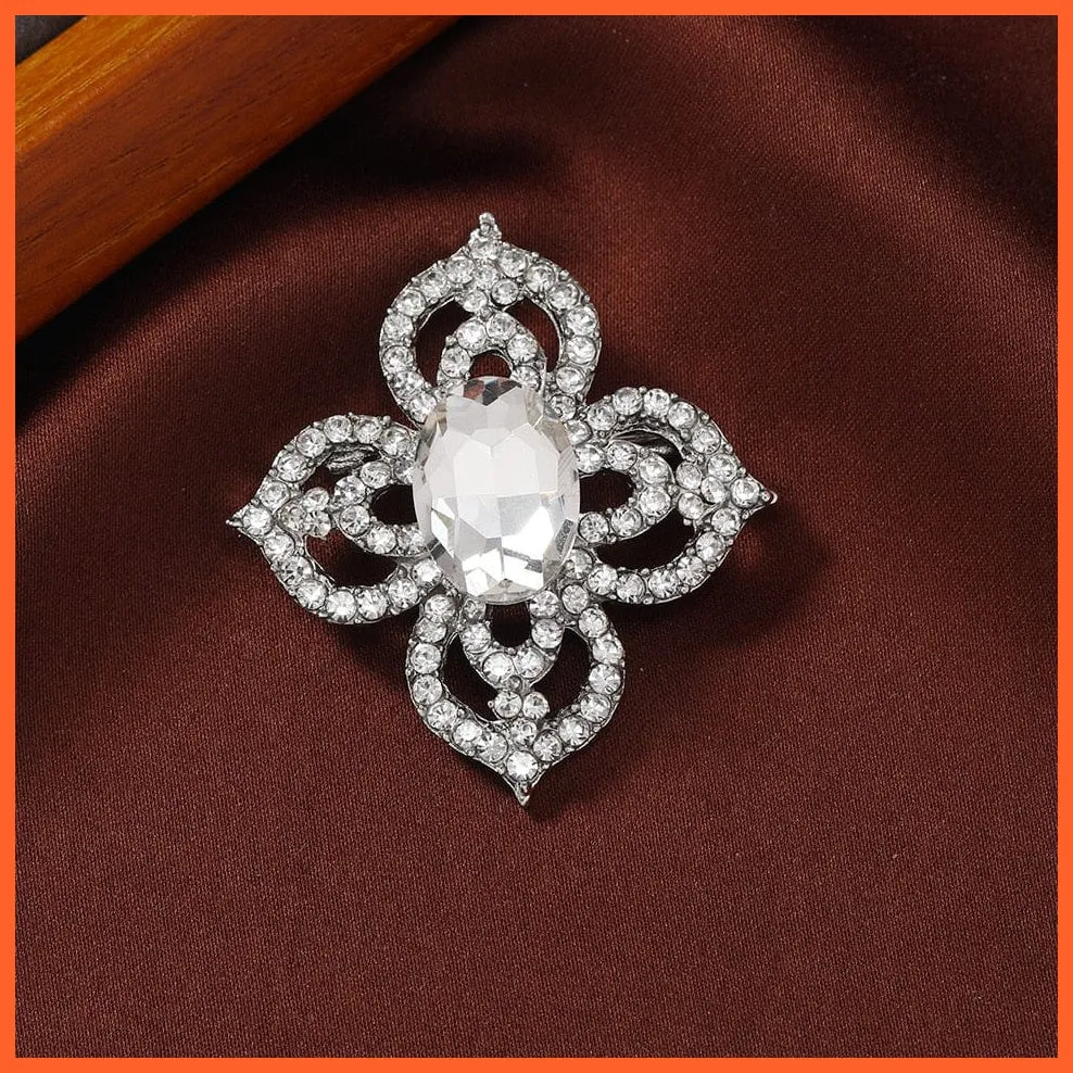 Vintage Royal Crystal Pendant Brooches Pins