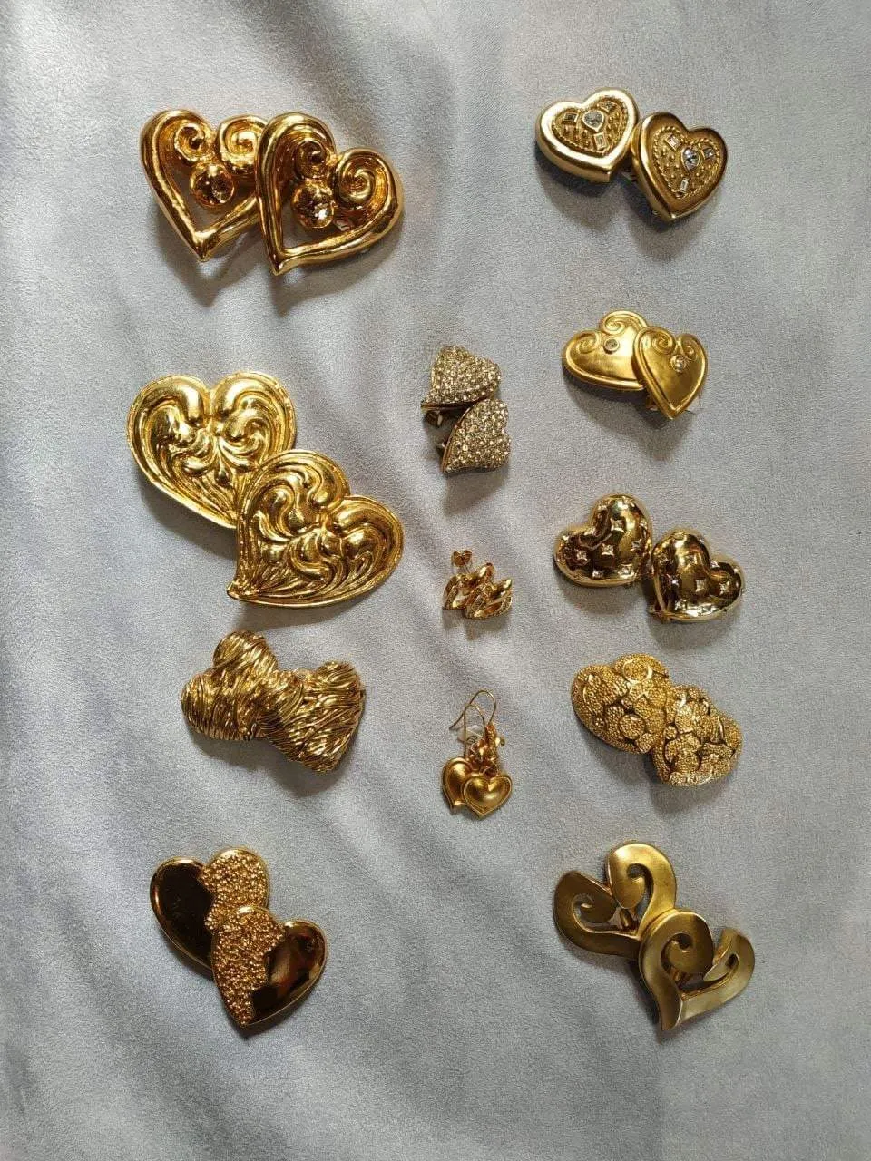 Vintage YSL Heart Earrings Gold Yves Saint Laurent