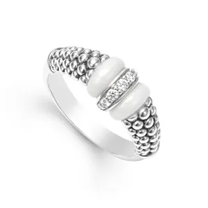 White Caviar Diamond Ring