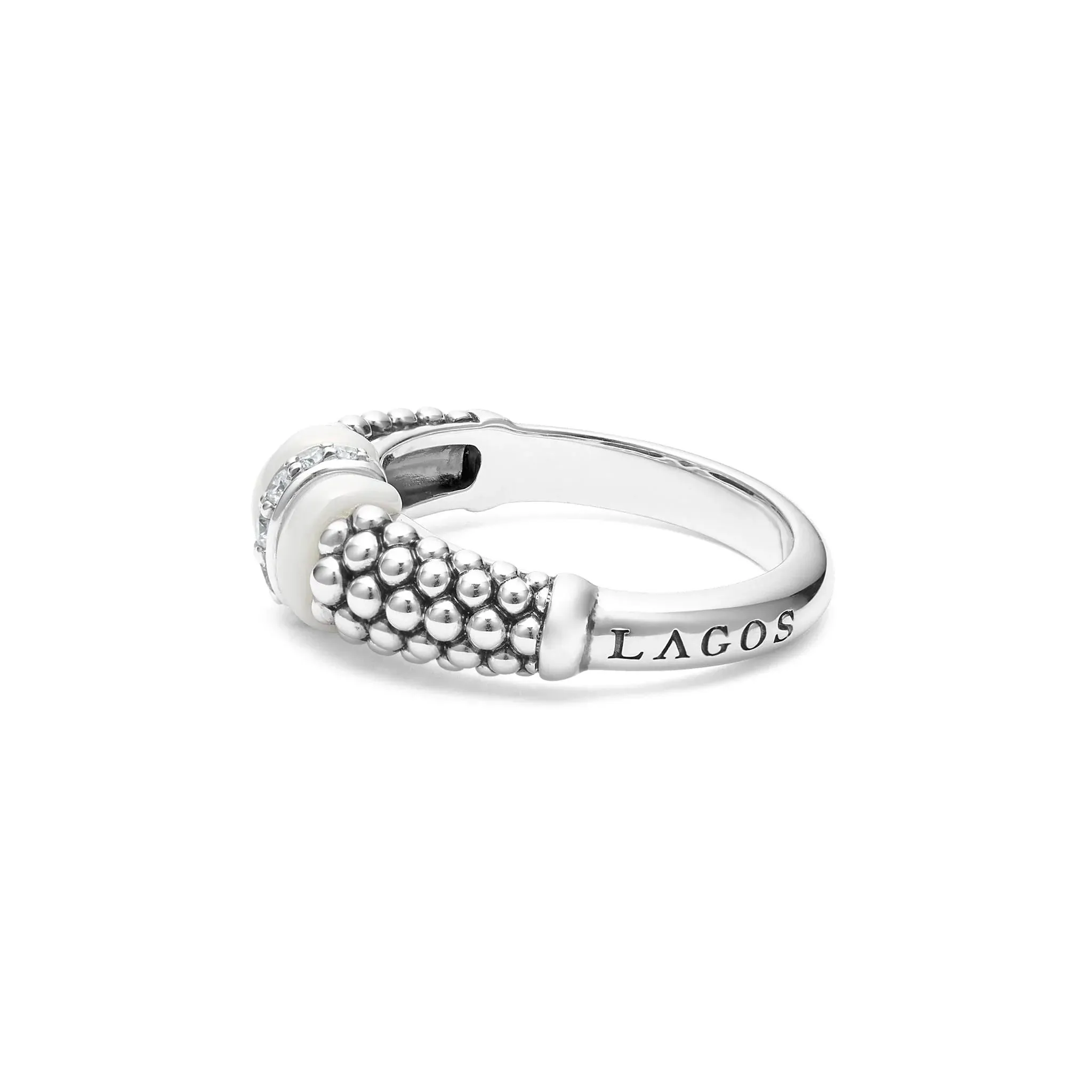 White Caviar Diamond Ring