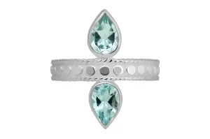 White Silver Balance Ring