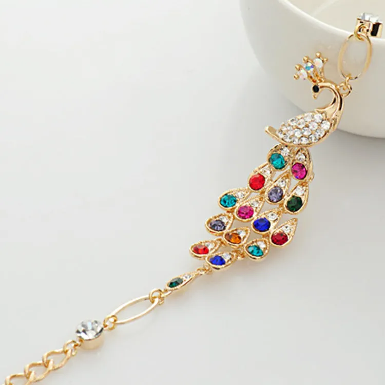 Wholesale Alloy Colorful Peacock Bracelet