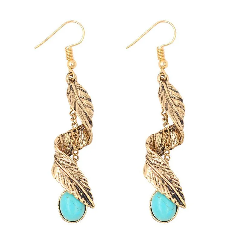 Wholesale Bohemian Tassel Vintage Turquoise Earrings