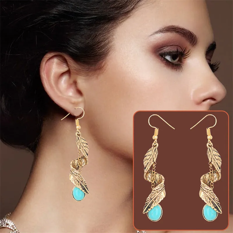 Wholesale Bohemian Tassel Vintage Turquoise Earrings