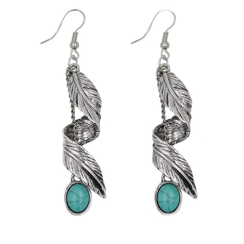 Wholesale Bohemian Tassel Vintage Turquoise Earrings