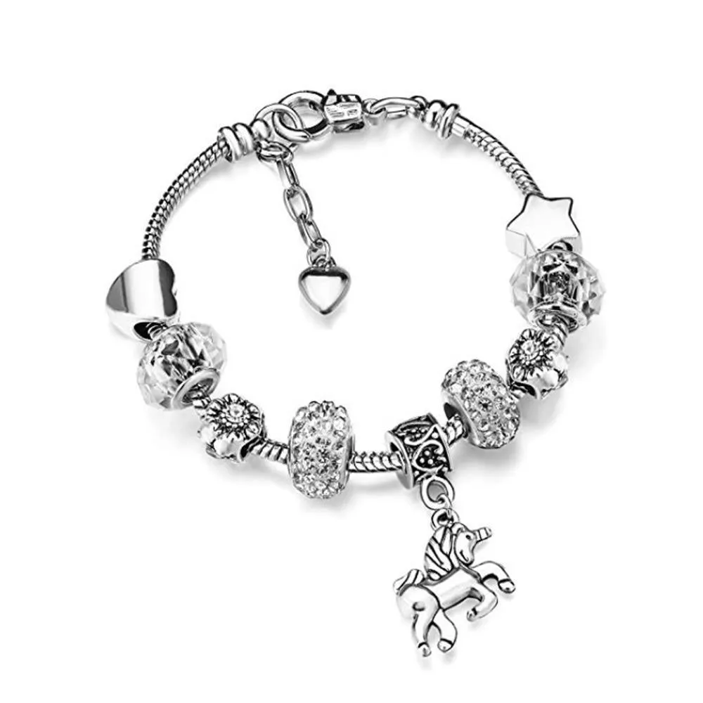 Wholesale Colorful Unicorn Children's Alloy Bracelets