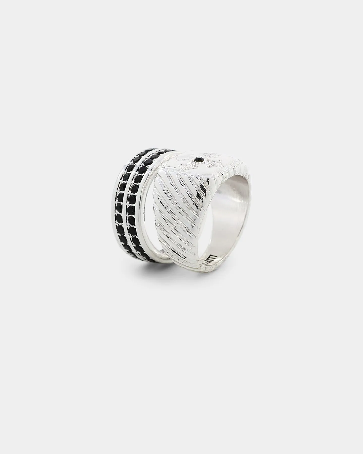 Wild for the Weekend Scripted Crystal Ring Pack Silver