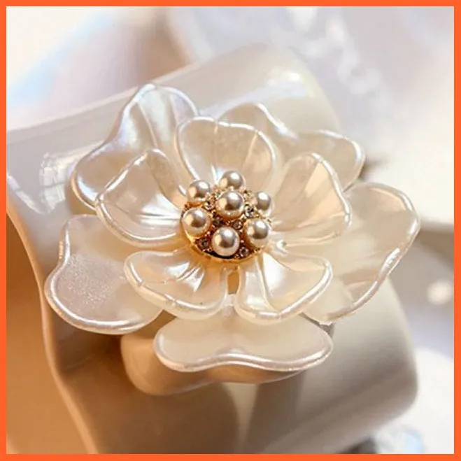 Women Pearl Rhinestone Butterfly Brooch | Trendy Elegant Leaf Brooch Pins