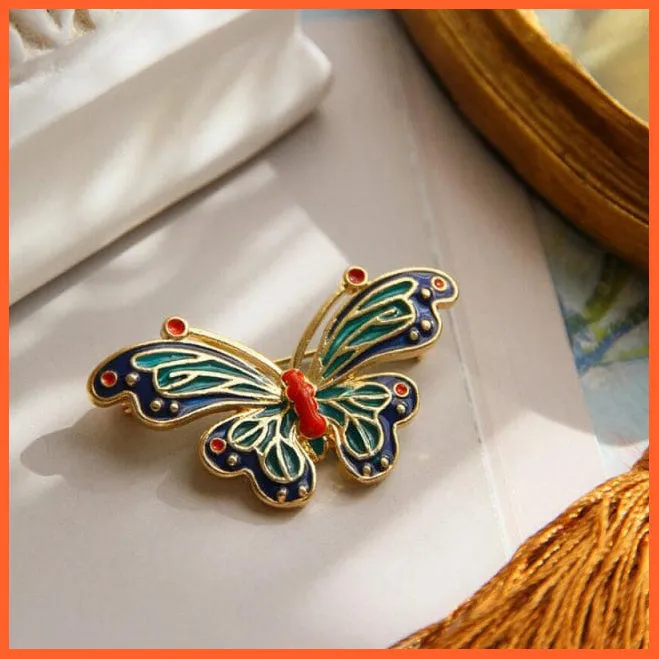 Women Pearl Rhinestone Butterfly Brooch | Trendy Elegant Leaf Brooch Pins