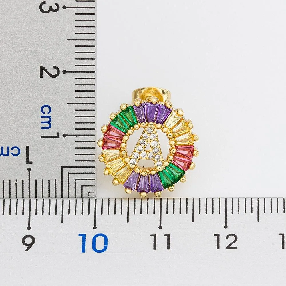 Women Stunning Colourful Letter Alphabet Stud Earrings