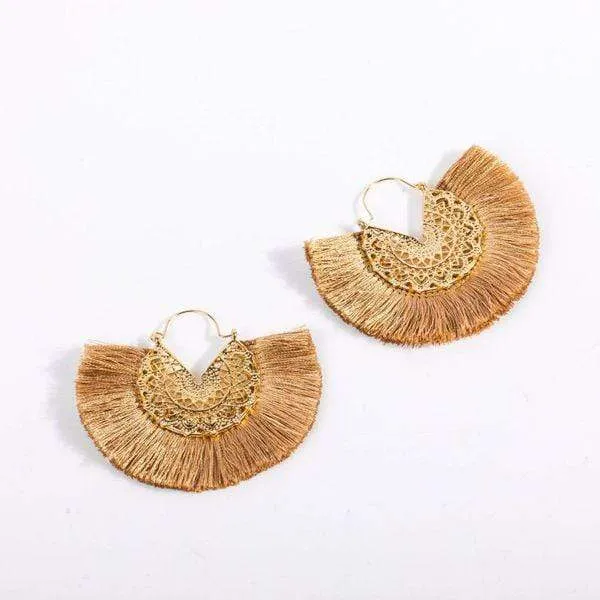 Womens Boho Fringe Tassel Earrings