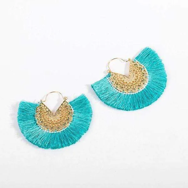 Womens Boho Fringe Tassel Earrings