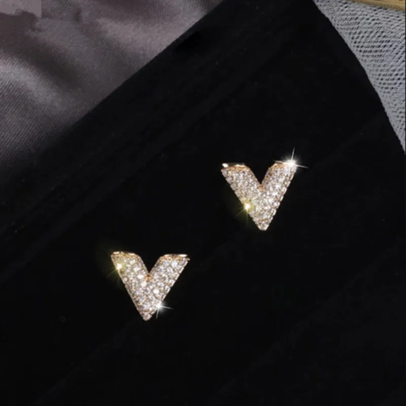 Womens Shiny V Shape Earrings