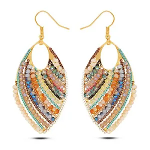 Yellow Chimes Bohemian Bollywood style Latest Arrival Crystal Dangler Earrings for Women & Girls