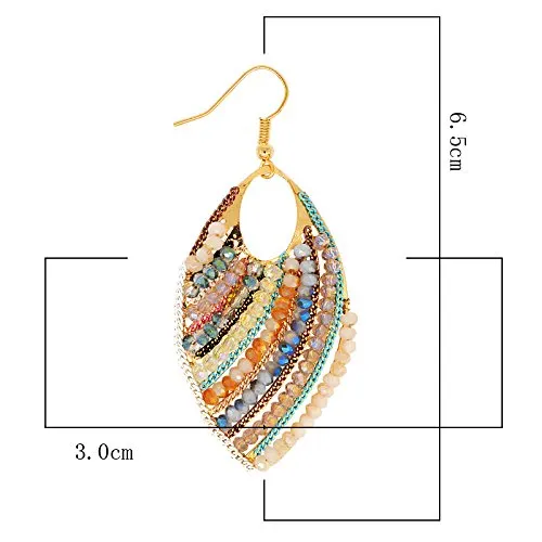 Yellow Chimes Bohemian Bollywood style Latest Arrival Crystal Dangler Earrings for Women & Girls