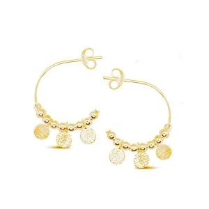 Yellow Gold Plated Boho Half Hoop Earrings