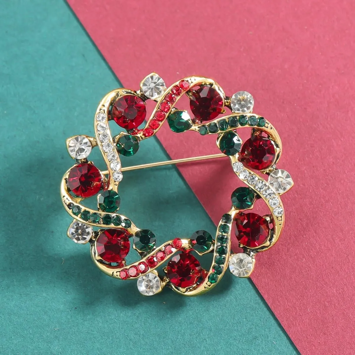 YOQUCOL Christmas Tree,Jingle,Wreath Shape Christmas Brooch Pins for Women Jewelry