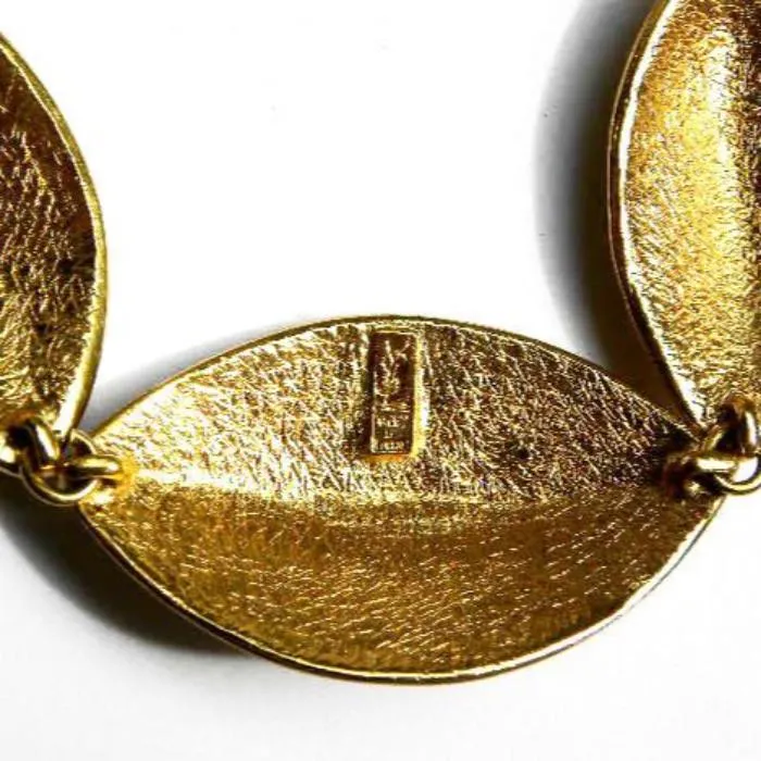 Yves Saint Laurent Etched Ovals Necklace