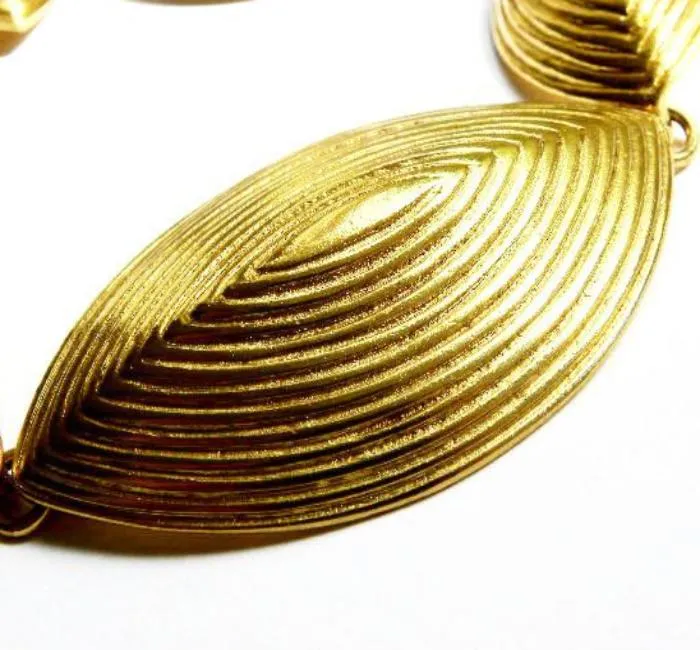 Yves Saint Laurent Etched Ovals Necklace