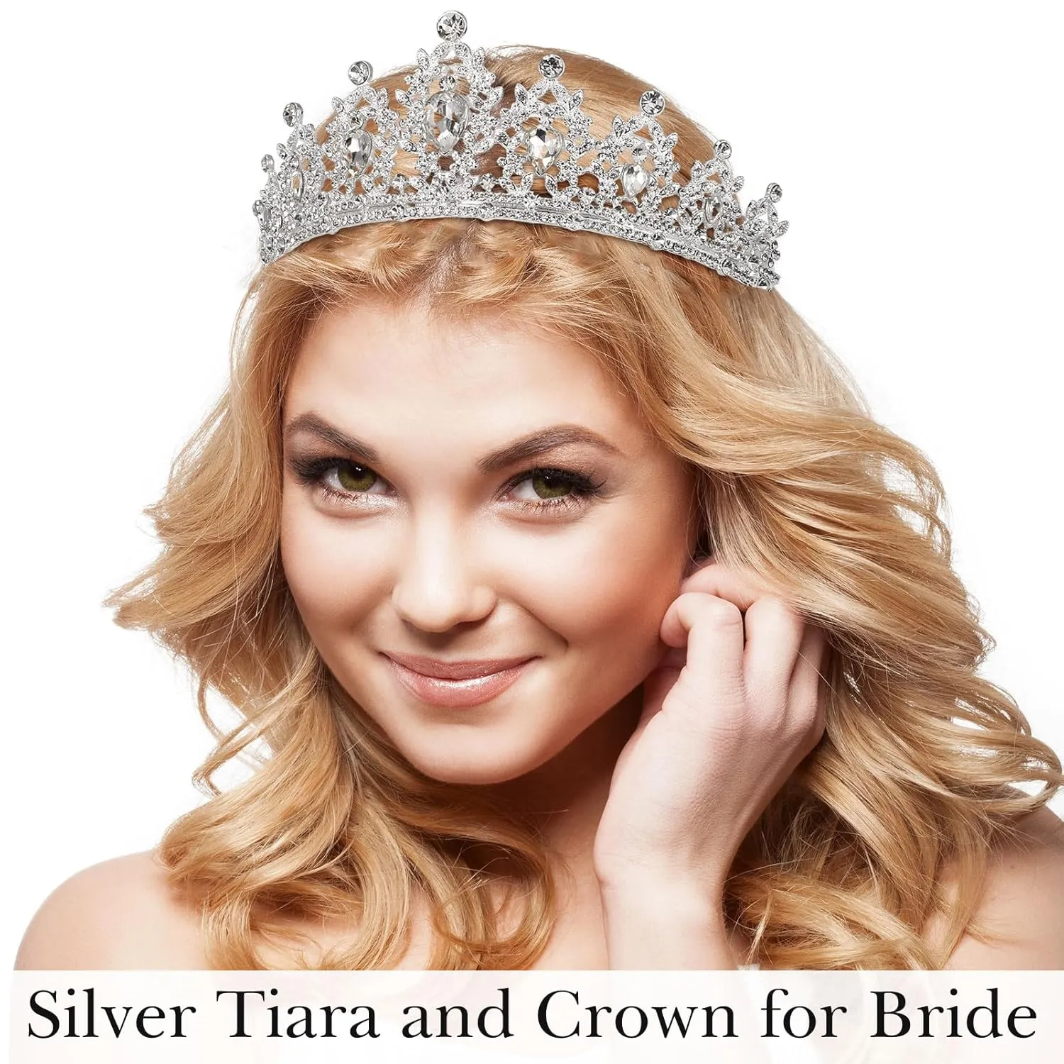 Zeyune 9 Pcs Tiaras and Crowns for Women Bulk Crystal Princess Tiara Rhinestone Brides Crown with Combs for Wedding Birthday Quinceanera Pageant Prom Hair Accessories(Silver)